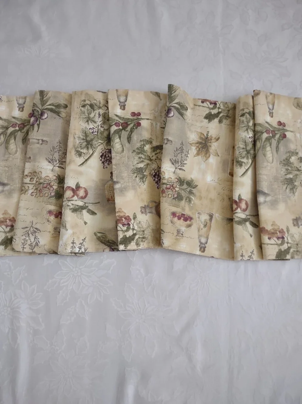 Tuscan Decor Olives Fruits Garden Valance Window Treatment